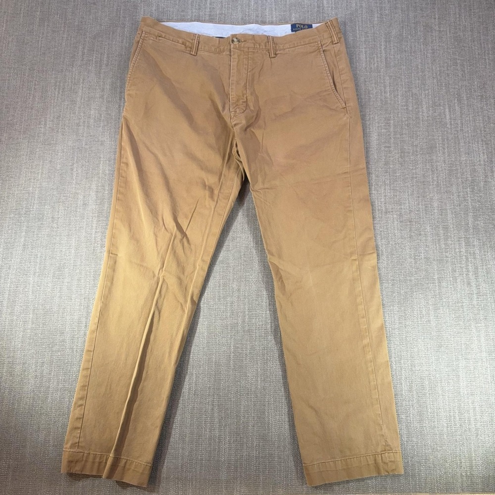 Polo Ralph Lauren Pants Mens 36x30 Beige Polo Chino Stretch Slim Fit Casual
